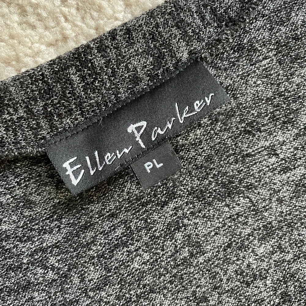 Ellen Parker Charcoal Heather Gray Long Sleeve Sweater Dress Size Petite Large